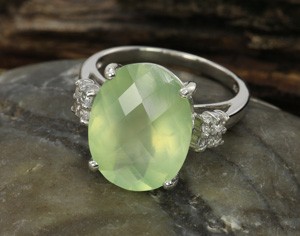 Anello con prehnite- Gioielli Juwelo