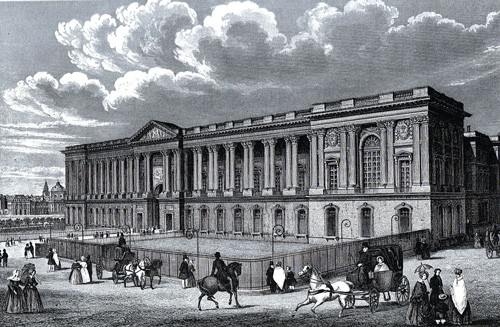 Facciata-Louvre-con-colonnata-1845