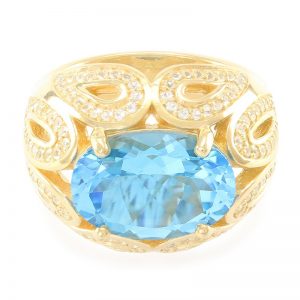 Anello con topazio blu Svizzero