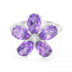 anello con ametista zambiana
